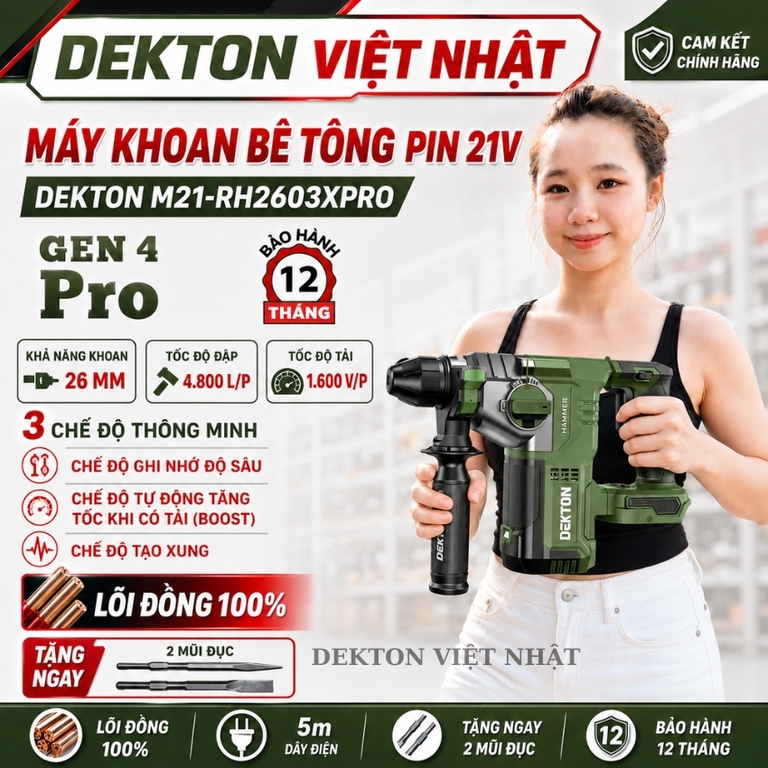Thân máy khoan đục Dekton M21-RH2603XPRO