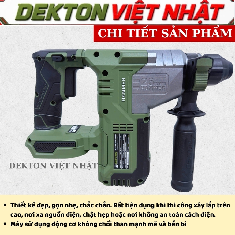 Thân máy khoan đục Dekton M21-RH2603XPRO - Ảnh 6