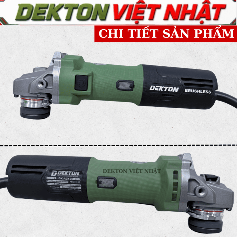 Máy mài góc Dekton DK-AG125BXBL 125mm - động cơ không chổi than, công suất tối đa: 1.000 - 2.000W, tốc độ không tải 11000v/p - Ảnh 4