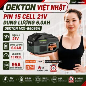 Pin 15cell 21v Dekton M21- B6095A, dung lượng 6.0A