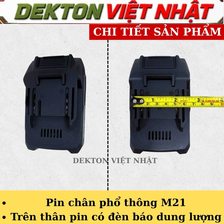 Pin 15cell 21v Dekton M21- B6095A, dung lượng 6.0A - Ảnh 5