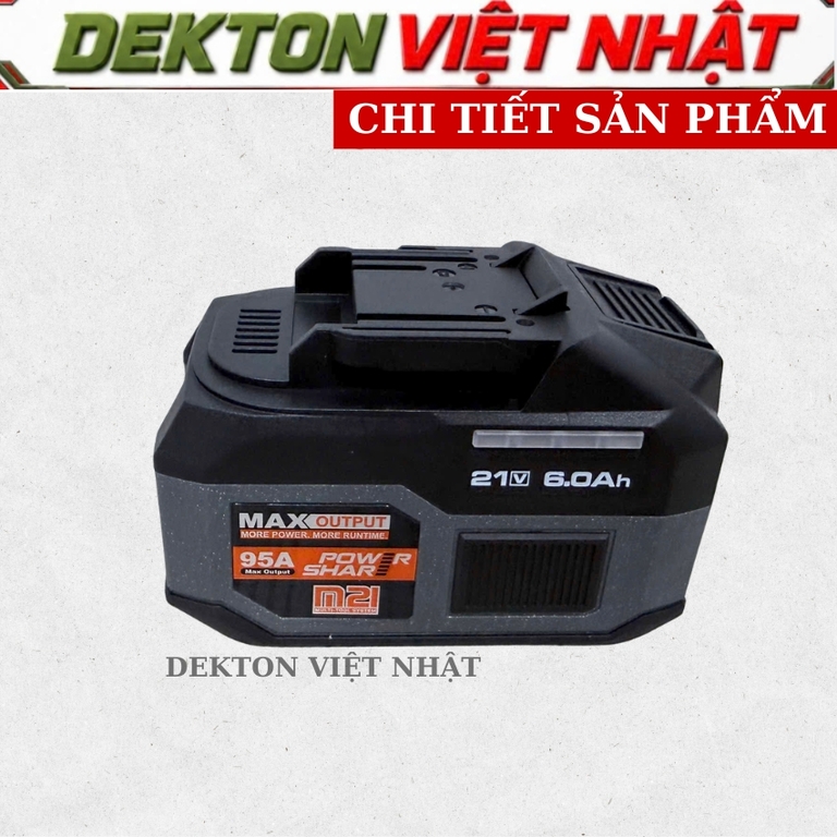 Pin 15cell 21v Dekton M21- B6095A, dung lượng 6.0A - Ảnh 6