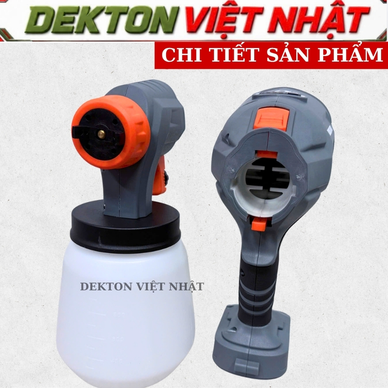 Máy phun sơn pin Dekton M21 - SPS1000BL, lưu lượng 9000l/p, độ nhớt 300din - Ảnh 6