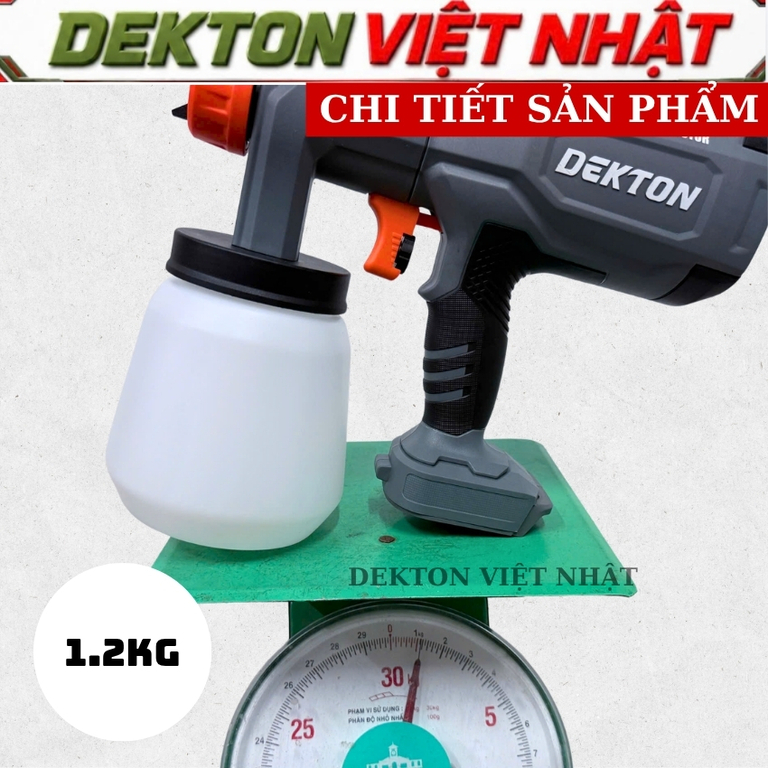 Máy phun sơn pin Dekton M21 - SPS1000BL, lưu lượng 9000l/p, độ nhớt 300din - Ảnh 7