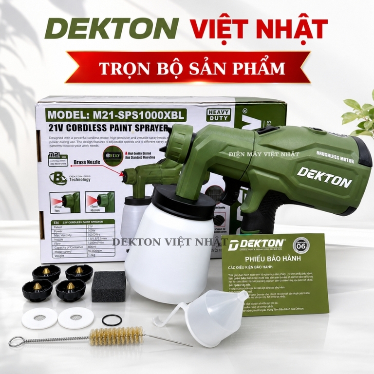 Máy phun sơn Dekton M21-SPS1000XBL, lưu lượng 900l/p, bảo hành 12 tháng - Ảnh 3