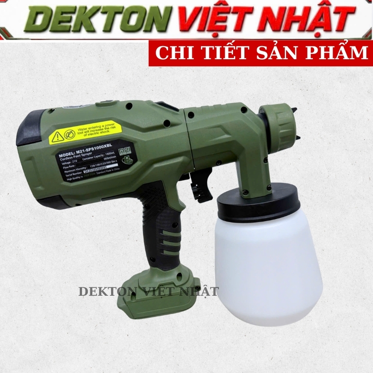 Máy phun sơn Dekton M21-SPS1000XBL, lưu lượng 900l/p, bảo hành 12 tháng - Ảnh 5