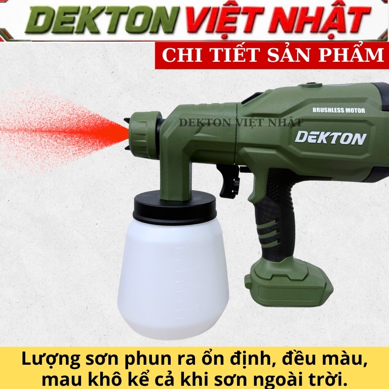 Máy phun sơn Dekton M21-SPS1000XBL, lưu lượng 900l/p, bảo hành 12 tháng - Ảnh 6